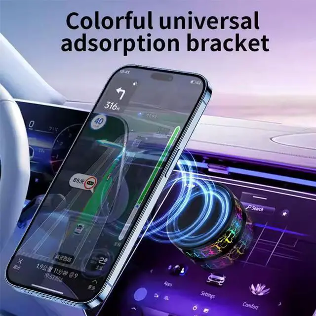 Alt view image 6 of 6 - Universal Stable Magnetic Electric Vacuum Adsorption Suction Vacuum Mobile Phone Mount Colorful Car Phone Holder for Car