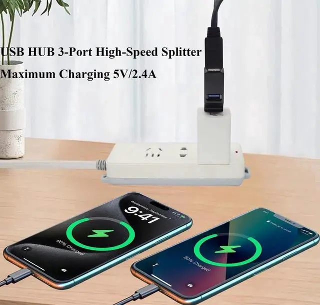 Alt view image 5 of 7 - 3-Port USB- A 3.0 Hub USB 3.0 A Male to 1 USB-3.0-A and 2 USB2.0 A Female Ports Splitter Adapter for Laptop, Car, Keyboard, Mobile Hard Disk, U Disk, Camera, Mouse, etc(2 Pack/Black)