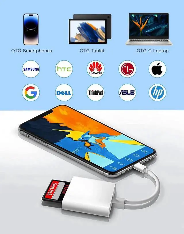 Alt view image 5 of 7 - USB C to SD Card Reader Adapter for iPhone15 and Above, Typc C SD Memroy Card Reader for Mac/iPhone/iPad/Samsung Galaxy S22/21/20/10, Google Pixel, Camera and More