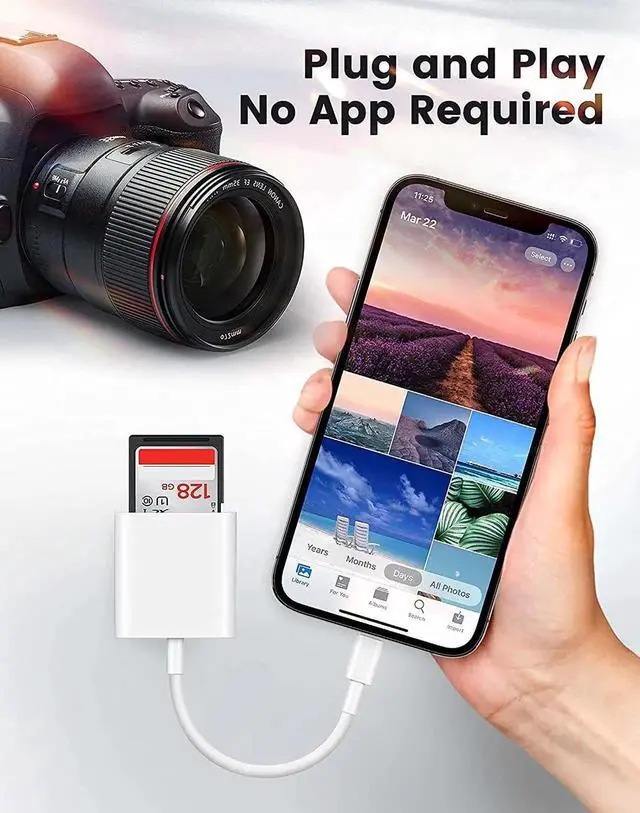 Alt view image 2 of 7 - USB C to SD Card Reader Adapter for iPhone15 and Above, Typc C SD Memroy Card Reader for Mac/iPhone/iPad/Samsung Galaxy S22/21/20/10, Google Pixel, Camera and More