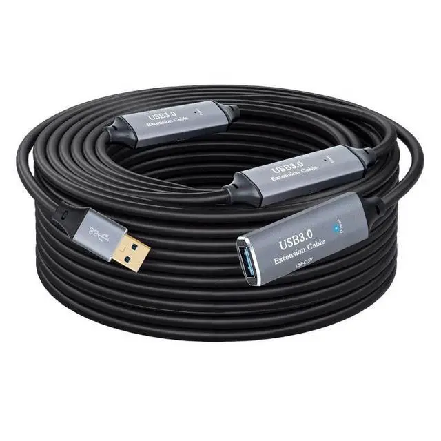 Alt view image 2 of 6 - USB3.0 Male Female 5M/30M Aluminum Alloy Extension Cable PVC USB Cable Scanning Computer Mouse Keyboard Printer Data Access 7.5M