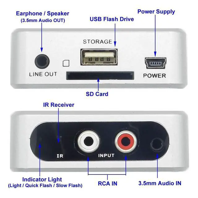 Alt view image 5 of 6 - Stand Alone USB Audio to MP3 Converter Music Digitizer Audio Transmitter Via USB RCA L/R and 3.5mm Audio