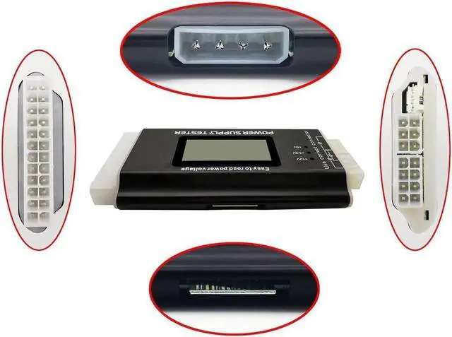 Alt view image 5 of 6 - Computer PC Power Supply Tester, ATX / ITX / IDE / HDD / SATA / BYI Connectors Power Supply Tester, 1.8'' LCD Screen (Aluminum Alloy Enclosure) PC LCD Power Supply Tester 20/24 pin 4 SATA HDD Testers