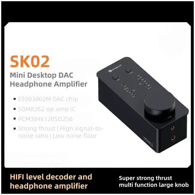 Alt view image 6 of 6 - SK02 All-in-One Desktop Headphone Amplifier Portable USB Decoder Fever Level for Consumers Electronics Orange