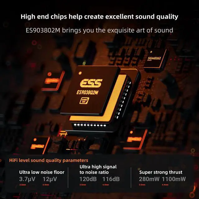 Alt view image 3 of 6 - SK02 All-in-One Desktop Headphone Amplifier Portable USB Decoder Fever Level for Consumers Electronics Orange