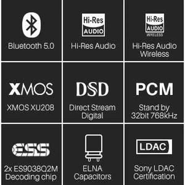 Alt view image 6 of 6 - DS600 Hi-Res Audio HiFi DSD Music Headphone Amplifier+Equalizer USB DAC Desktop Decoder Silver