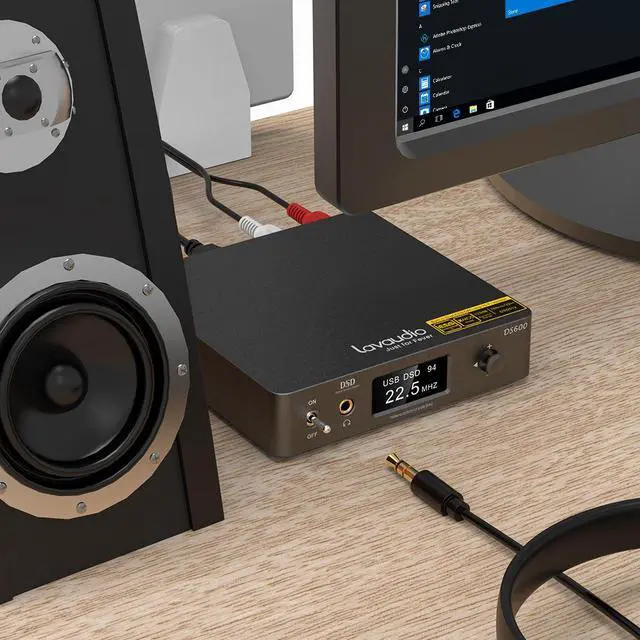 Alt view image 5 of 6 - DS600 Hi-Res Audio HiFi DSD Music Headphone Amplifier+Equalizer USB DAC Desktop Decoder Silver