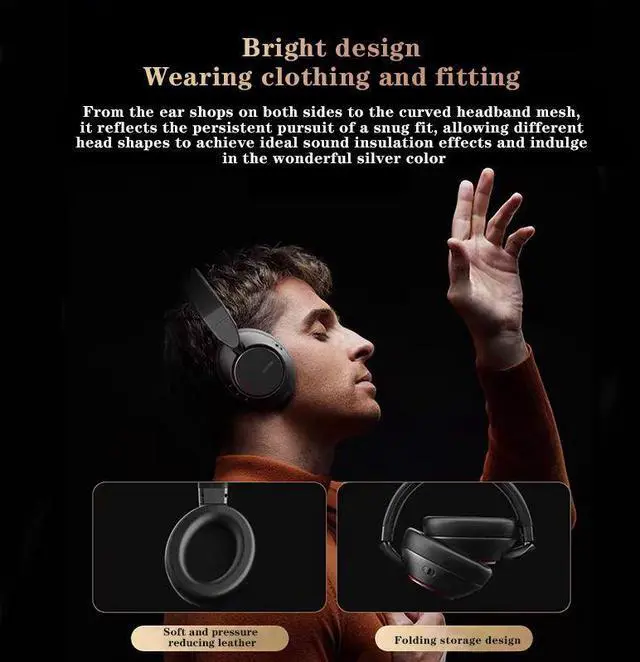 Alt view image 5 of 6 - Fashion Cute Style ANC Wireless Bluetooth Headset Professional Games Sports Hifi High Quality Sound Headphone with 40mm Driver