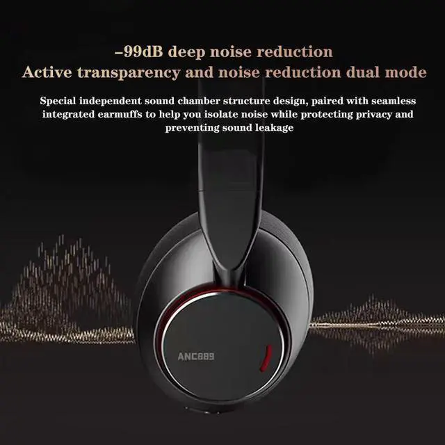 Alt view image 2 of 6 - Fashion Cute Style ANC Wireless Bluetooth Headset Professional Games Sports Hifi High Quality Sound Headphone with 40mm Driver