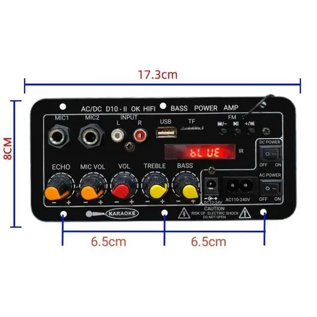 Alt view image 6 of 6 - For 5.0 High Power 30-120W Mono Audio Amplifier Board 12V-24V FM Radio Home Outdoor Karaoke Subwoofer D10-LL-EU PLUG