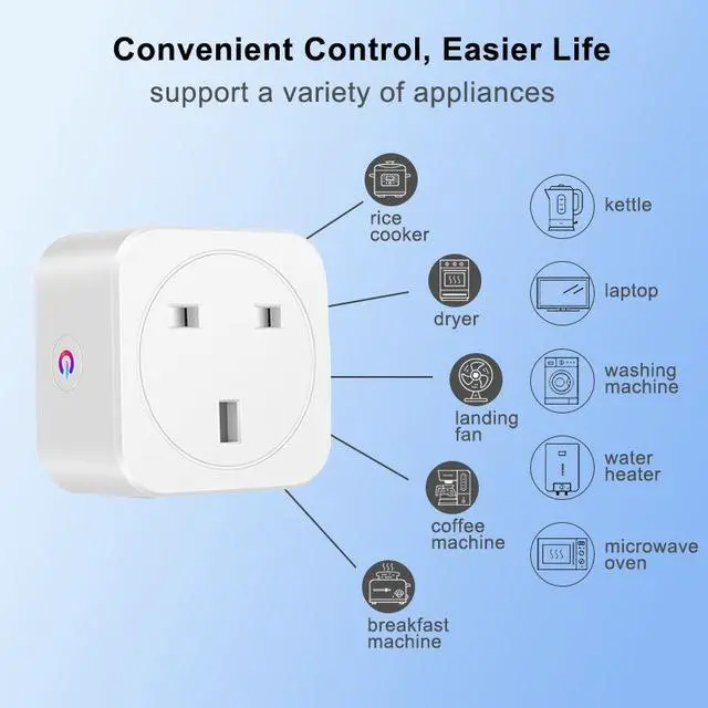 Alt view image 2 of 5 - Smart Home 10A/16A UK Standard Without Energy Monitor Tuya WiFi Alexa Google WiFi Smart Socket