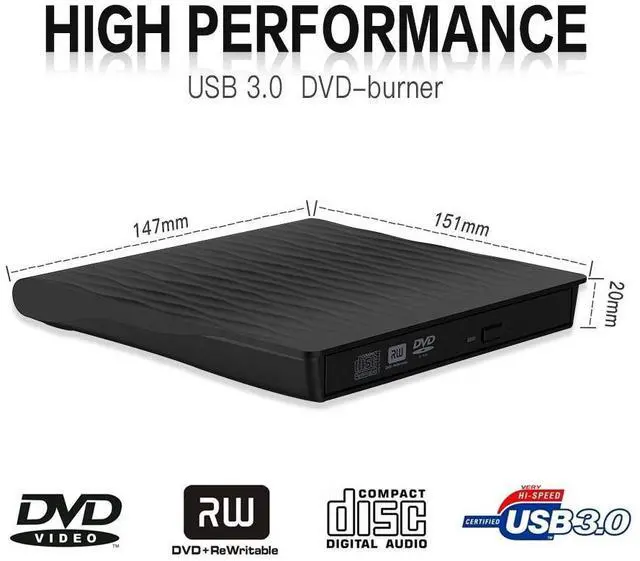 Alt view image 4 of 6 - DVD Drive USB 3.0 External Optical Drive DVD-RW Player Burner Slim Portable for iMac Laptop CD/DVD-ROM Blue