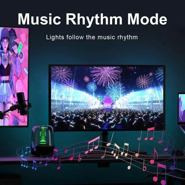 Alt view image 4 of 7 - Ambient Gaming Lights Strip RGB Monitor Light PC USB 5V Smart Game Room Atmosphere Decor Screen Sync Monitor LED Backlight 27