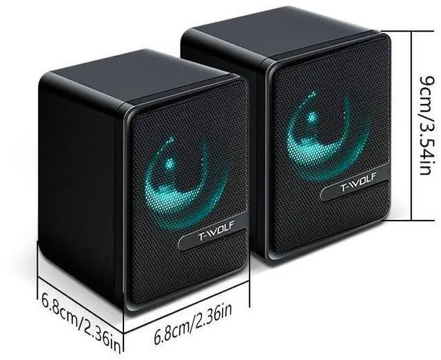 Alt view image 5 of 6 - S3 Computer Desktop Speaker RGB Gaming Speakers with Subwoofer Stereo Sound Volume Control for PC Desktop Computer Gamer