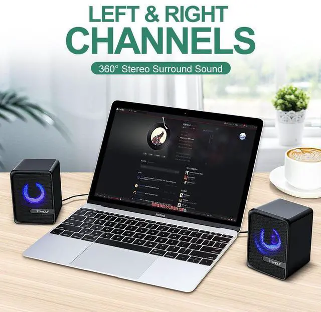 Alt view image 4 of 6 - S3 Computer Desktop Speaker RGB Gaming Speakers with Subwoofer Stereo Sound Volume Control for PC Desktop Computer Gamer