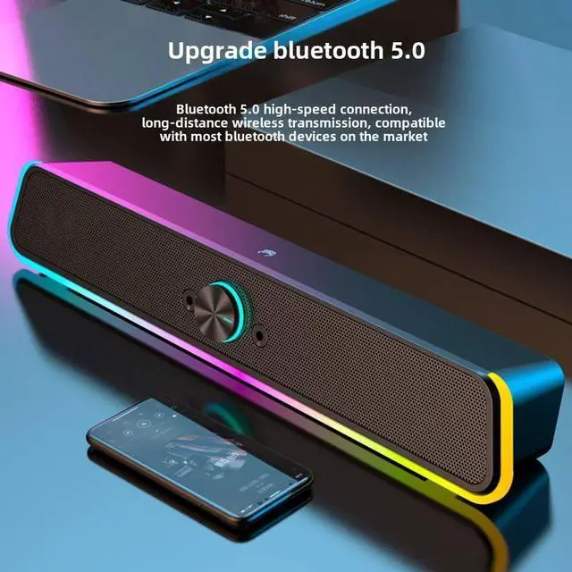 Alt view image 4 of 6 - RGB Gaming Desktop Computer Speakers Wired for Laptop