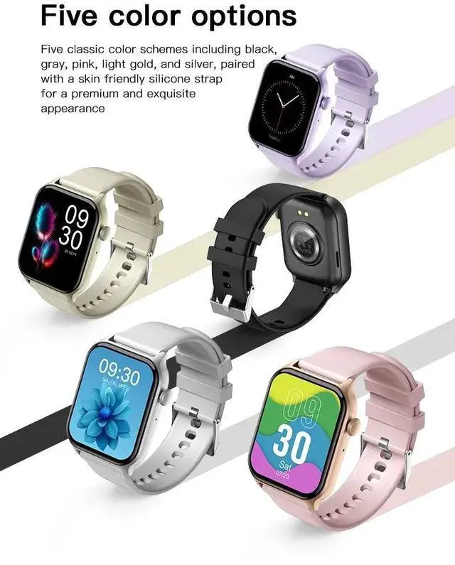 Alt view image 3 of 5 - Z145 Smart Watch Fitness Tracker 1.83'' TFT Screen Full Touch BT Music Control Health Monitor for Exercise and Fitness Black