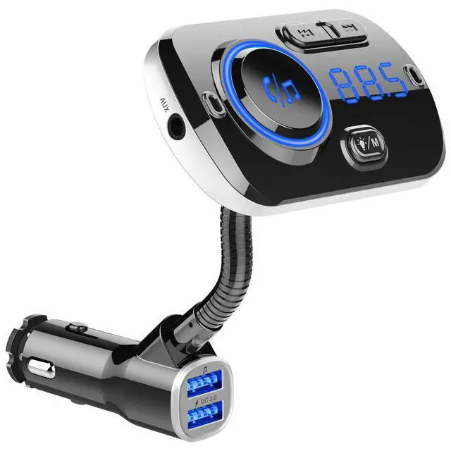Alt view image 5 of 6 - Fast Car USB Charger AUX USB Car Stereo Mp3 Player QC3.0 Quick Charge Bluetooth FM Transmitter Car Charger