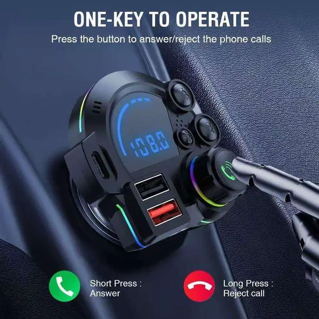 Alt view image 5 of 5 - V5.3 Car MP3 Music Hands-free Call New FM Transmitter QC3.0+PD20W Dual Fast Charging Car Charger