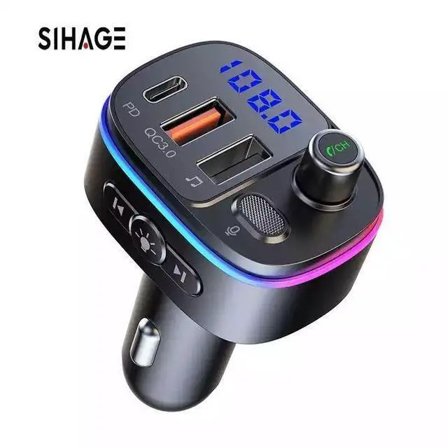 Main image of QC 3.0 Multi Led Light PD Port Car Phone Charger Fast Charging Car BT 5.0 Wireless Stereo MP3 Player FM Transmitter