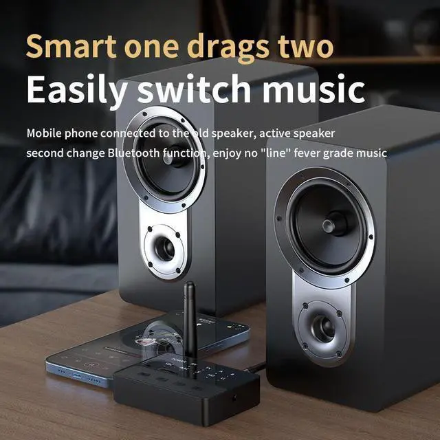 Alt view image 2 of 5 - Blue Card D600 for Adapter One-to-Two Audio Transmitter with Long-Distance Transmission Supporting for Plastic Material