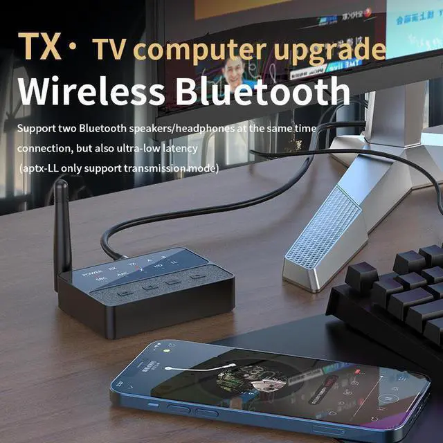 Alt view image 5 of 5 - Blue Card D600 for Adapter One-to-Two Audio Transmitter with Long-Distance Transmission Supporting for Plastic Material