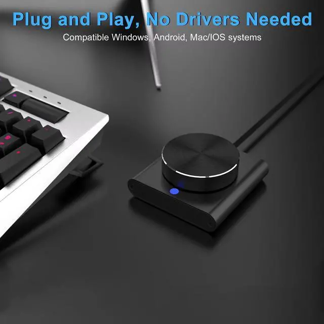 Alt view image 6 of 6 - PC Volume Control Knob USB Volume Control Spin Button PC Computer Speaker Audio Volume RemoteController Knob External MuteButton