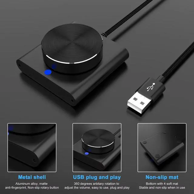 Alt view image 5 of 6 - PC Volume Control Knob USB Volume Control Spin Button PC Computer Speaker Audio Volume RemoteController Knob External MuteButton
