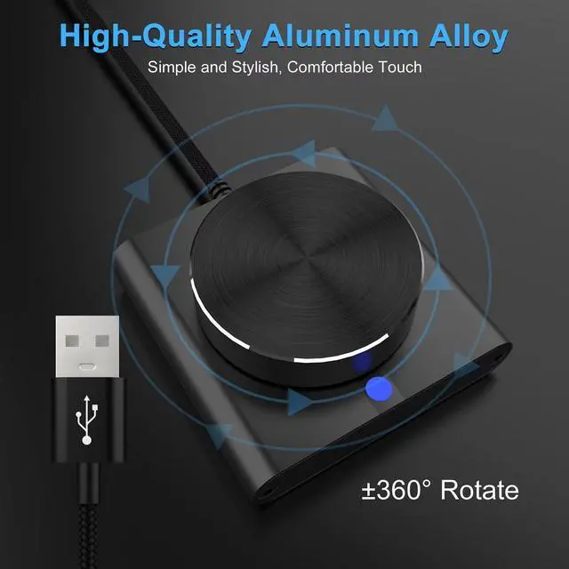 Alt view image 6 of 6 - PC Volume Control Knob USB Volume Control Spin Button PC Computer Speaker Audio Volume RemoteController Knob External MuteButton