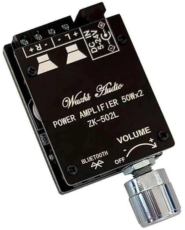 Main image of ZK-502L MINI 50WX2 BT 5.0 Digital Speaker Amplifier Board Sound Module Knob with Volume Adjustment Switch