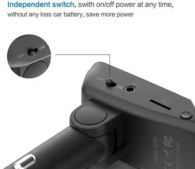 Alt view image 4 of 6 - BT5.4 Car MP3 Player Wireless Headset Handsfree Car Kit FM Transmitter MP3 Player FM Modulator with Earphone