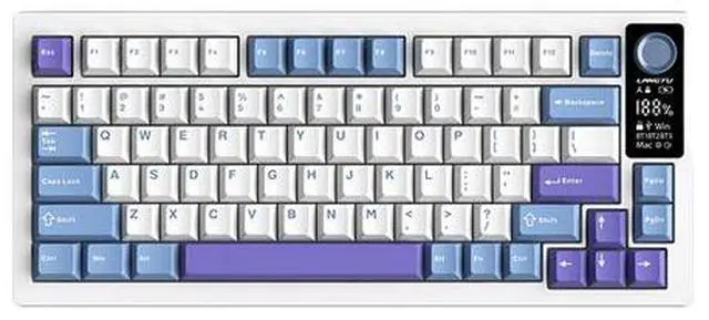 Alt view image 5 of 5 - F75 RGB LED 75% Wired & 2.4G Wireless Gaming Keyboard OEM Logo Custom PBT Mechanical Switch Kailh for New PC Desktop Users Sea salt blue reaper axis