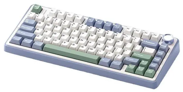 Alt view image 2 of 5 - F75 RGB LED 75% Wired & 2.4G Wireless Gaming Keyboard OEM Logo Custom PBT Mechanical Switch Kailh for New PC Desktop Users Sea salt blue reaper axis