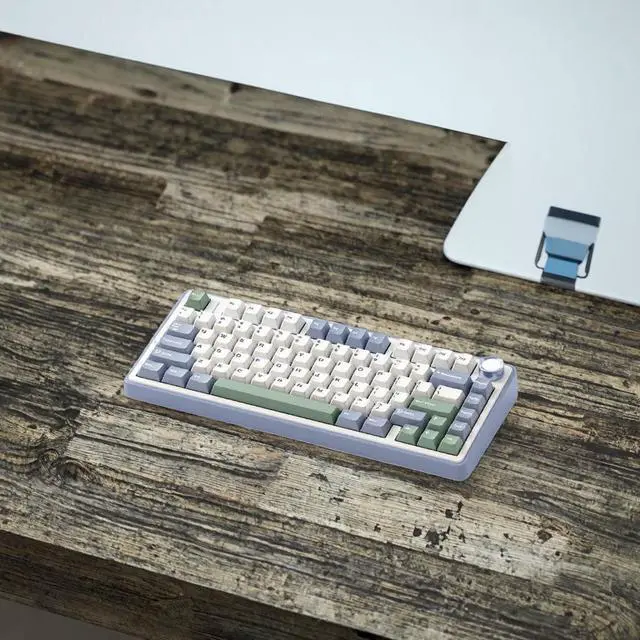 Alt view image 3 of 5 - F75 RGB LED 75% Wired & 2.4G Wireless Gaming Keyboard OEM Logo Custom PBT Mechanical Switch Kailh for New PC Desktop Users Sea salt blue reaper axis