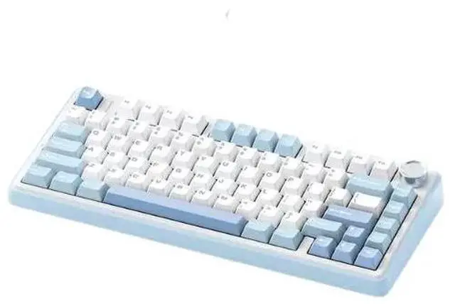 Main image of F75 75% Customized Mechanical Keyboard Full Key Hot Swap 2.4 Wireless Three Mode Keyboard Gaming Mechanical Keyboard Sea salt blue light blue + white + dark blue Reaper switch