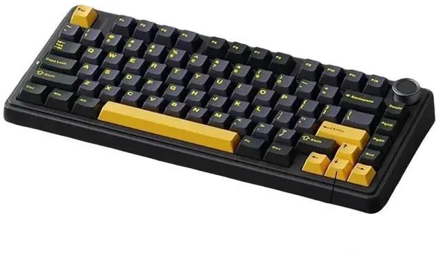 Main image of F75 75% Customized Mechanical Keyboard Full Key Hot Swap 2.4 Wireless Three Mode Keyboard Gaming Mechanical Keyboard Thunder Black black + dark blue + orange Reaper switch