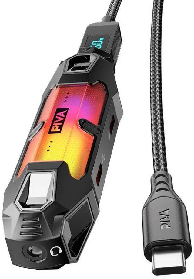 Main image of 4 in 1 Game Sound Card Adapter Docking Station Type-C PD60W DAC 32bit/384kHz 3.5MM USB2.0 3-stage EQ Tuning RGB for PUBG