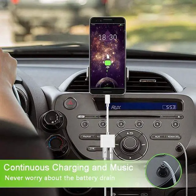 Alt view image 5 of 7 - 2 in 1 Usb Type C to 3.5mm Headphone Audio PD Charging Converter Cable Mobile Phones Audio Aux Adapter White