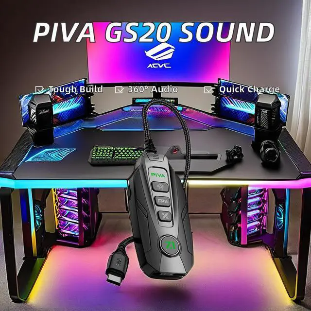 Alt view image 4 of 4 - PD60W Fast Charging 360° Spatial Audio Game Sound Card Adapter USB-C Hub with Intelligent Tuning APP Condition Brand New