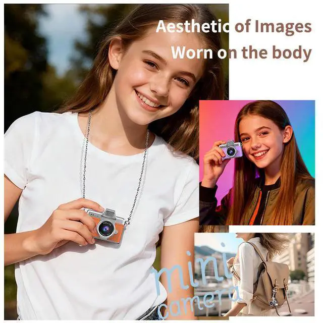 Alt view image 3 of 7 - LK-027 Mini Camera Flip Screen - Student's Digital Camera Vintage CCD High-Definition Portable Mini Camera Orange