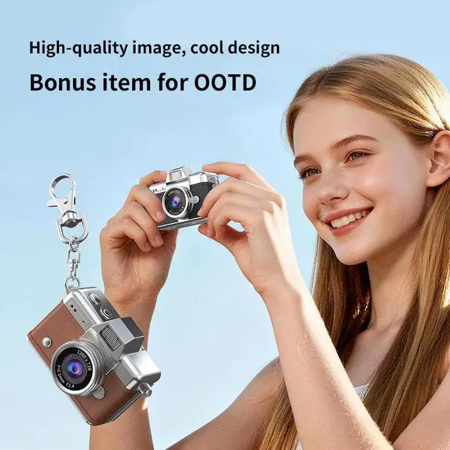 Alt view image 5 of 7 - LK-027 Mini Camera Flip Screen - Student's Digital Camera Vintage CCD High-Definition Portable Mini Camera Orange