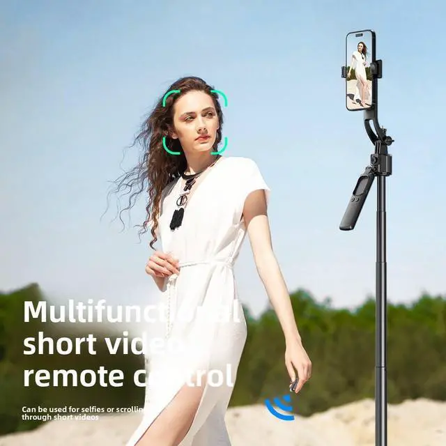 Alt view image 4 of 5 - Cloud Platform Tracking Artifact C17 Selfie Stick Four-legged Tripod Face Tracking AI Anti-Shake Retractable Mobile Phone Holder C17-black standard model-163m aluminum alloy