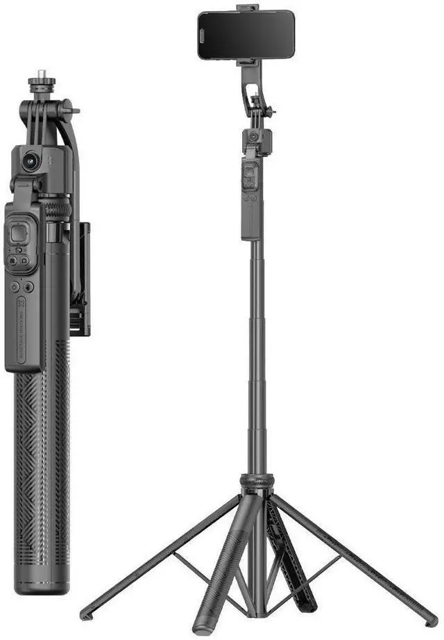 Main image of Cloud Platform Tracking Artifact C17 Selfie Stick Four-legged Tripod Face Tracking AI Anti-Shake Retractable Mobile Phone Holder C17-black standard model-163m aluminum alloy