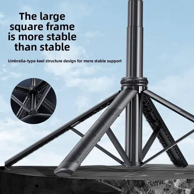 Alt view image 4 of 5 - Cloud Platform Tracking Artifact C17 Selfie Stick Four-legged Tripod Face Tracking AI Anti-Shake Retractable Mobile Phone Holder C18-black-18m aluminum alloy
