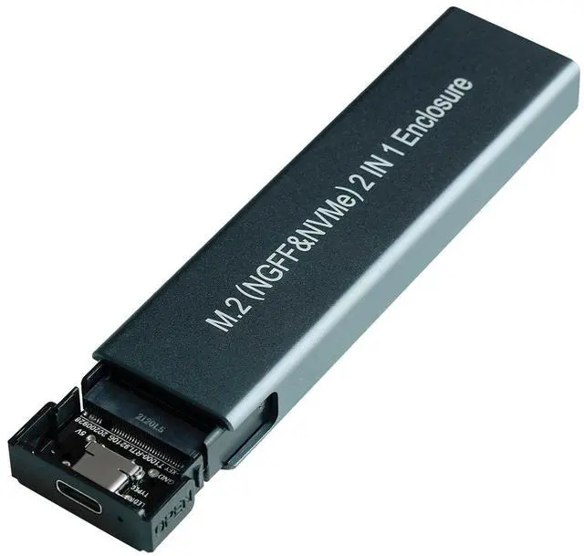 Main image of X524 2 in 1 Pcie Sata 30 42 60 80 M.2 to Usb 3.1 Ssd Case M.2 Ngff Aluminum M2 Hdd Housing Nvme Ssd Disk Casing Ssd Enclosure