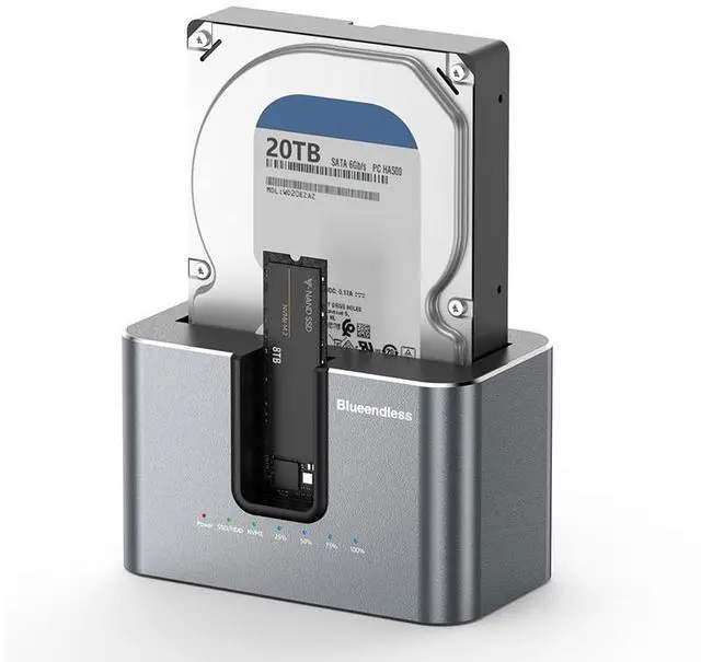 Main image of High Speed Clone Function M.2 NVME to SATA 2.5 3.5 2.5/3.5 Inch SSD HDD Duplicator Docking Station Enclosure Adapte US