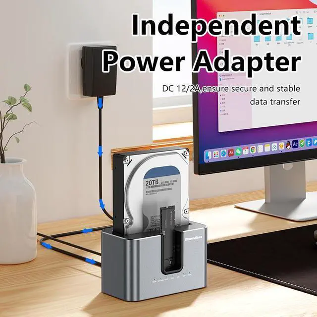 Alt view image 3 of 6 - High Speed Clone Function M.2 NVME to SATA 2.5 3.5 2.5/3.5 Inch SSD HDD Duplicator Docking Station Enclosure Adapte US