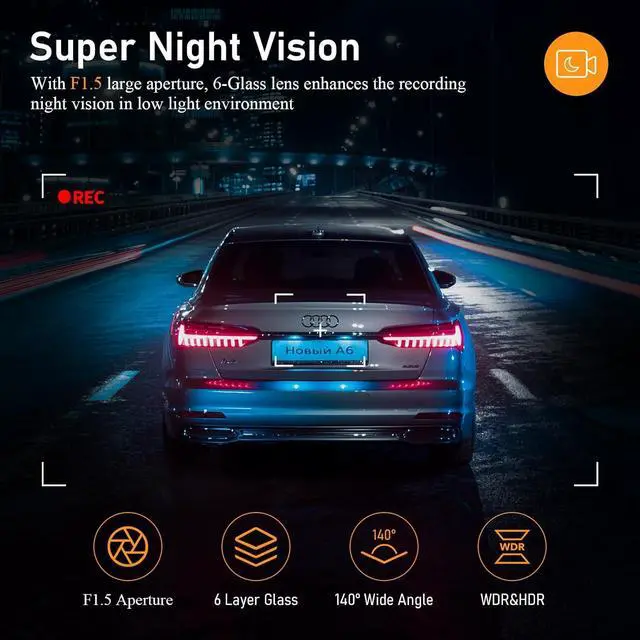 Alt view image 2 of 4 - 4K Wifi Car DVR Car DVR Camera Loop Recording Car Camera Dashcam