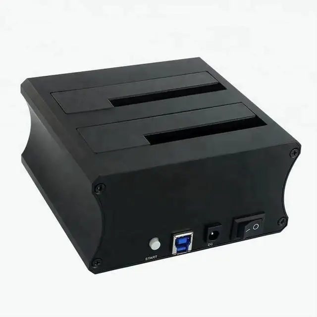 Alt view image 6 of 6 - Portable Dual Bay Docking Station for SATA SSD & HDD USB 3.0 Plug Play Aluminum Case External Application Offline Clone Support
