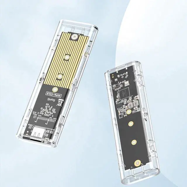 Alt view image 3 of 5 - M.2 NVME SATA Dual Protocol SSD Enclosure USB 3.1 3.2 Gen 2 10Gbps 2TB External PCIE SATA NGFF M2 Type C SSD Hard Disk Plastic white Ngff/nvme dual protocol a-c line